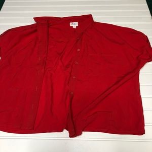 Red lularoe button down